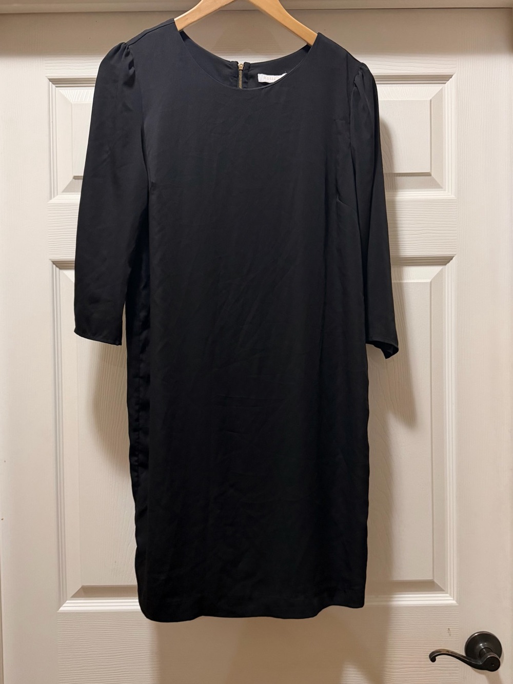 Rosie Pope Black Silky Midi Shift Maternity Dress Sz S